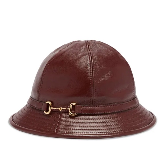 Gucci Leather Cloche Hat With Horsebit - Picture 1 of 7